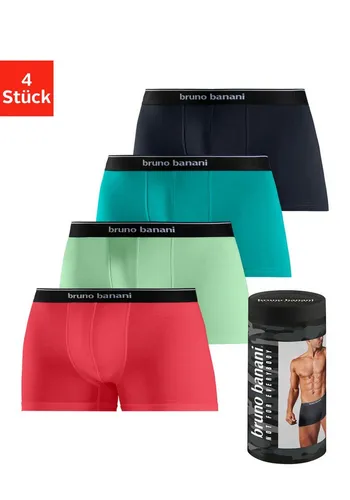 Bruno Banani Herren Boxershorts im 4er-Pack - Herrenunterhosen aus elastischer Baumwolle, trageangenehm und in bunten Farben, ideal für den täglichen Komfort.