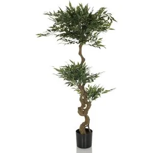 hJh-OFFICE Kunstpflanze Acacia - 155 cm Kunstbaum im Topf - Künstliche Pflanzen, pflegeleichte Acacia mit Echtholzstamm und 2080 Blättern, ideal für Allergiker und vielseitig einsetzbar in Innenräumen.