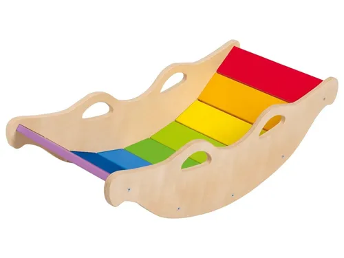 Playtive Balancewippe aus Birkensperrholz in Regenbogenfarben