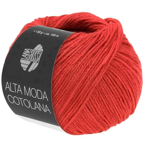 LANA GROSSA Alta Moda Cotolana | Edles Kettengarn aus 45% Schurwolle (Merino superwash), 45% Pima Baumwolle & 10% Polyamid| 50g Wolle zum Stricken & Häkeln | 150m Garn FB 51