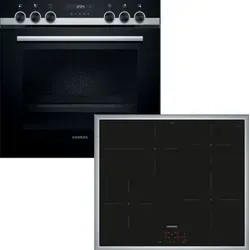 Siemens Einbau-Herd-Set, EI645CFB6E + HE517ABS1, Einbau-Herd, Induktionskochfeld EQ522IA00 - Schwarz