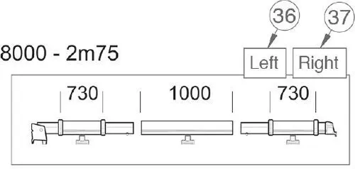 Klemmprofil links Auszug 2,75m