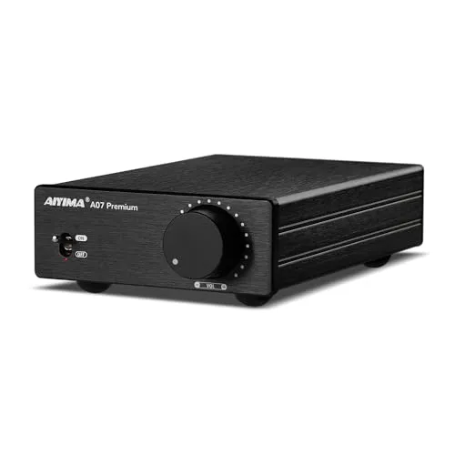 Upgrade AIYIMA A07 Premium TPA3255 Power Mini-Verstärker 4 Ohm 300Wx2 HiFi Class D Integrated Amp 2 Kanal Stereo Verstärker für Passiv-Lautsprecher Home Audio mit DC 32V Power Adapter