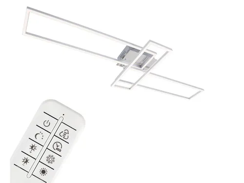 BRILONER LED Deckenlampe mit Fernbedienung - Moderne dimmbare Deckenleuchte mit drei LED-Modulen, einstellbar von warmweiß bis neutralweiß. Ideal für Wohnzimmer, Schlafzimmer und Küche, inklusive Nachtlichtfunktion und Timer.