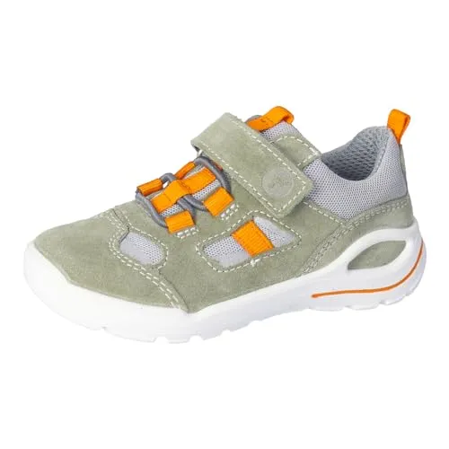 RICOSTA Jungen Low-Top Sneaker Fast, eukalyptus/hellgrau, 35 EU - Hochwertige Low-Top Sneaker für Kinder, ideal für Freizeit und Sport. Mit Klettverschluss für einfaches An- und Ausziehen und optimaler Passform. Bequem und flexibel für aktives Spielen.