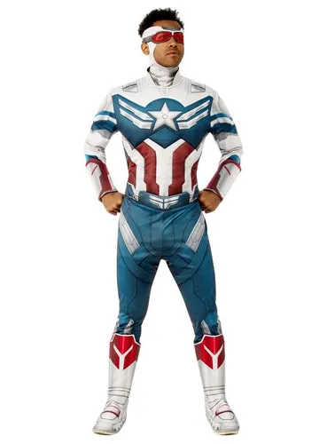 Deluxe Captain America Kostüm für Kinder – Falcon and The Winter Soldier - Kostüme für Kinder, hochwertiges Deluxe-Kostüm mit detailgetreuem Design für unvergessliche Verkleidungen und Superhelden-Abenteuer.