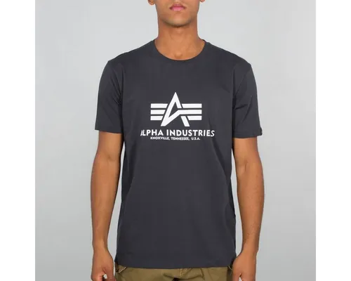 Alpha Industries Herren Basic T-Shirt – Iron Grey, S - T-Shirt für Herren im Regular Fit mit cleanem Design und großem Brustlogo für ein angenehmes Tragegefühl – perfekt für jeden Anlass.