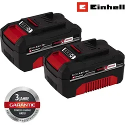 Einhell Akku PXC-Twinpack 4,0 Ah Power X-Change Li-Ion 18 Volt 2er Pack - Werkzeugakkus für alle Power X-Change Geräte, bietet längere Arbeitszeit und mehr Power durch 2x 18V. Mit prozessgesteuertem Batteriemanagement für maximale Sicherheit und optimale Leistung.