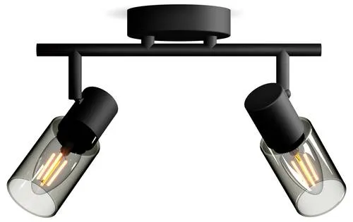 Philips Palms Deckenstrahler E14 Schwarz - Moderne Deckenlampe mit beweglichen Spotköpfen, ideal für individuelle Lichtgestaltung in Ihrem Wohnraum. Erforderlich: Philips E14 Leuchtmittel bis 25W.