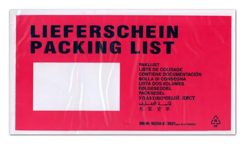 Dokumententaschen Lieferscheintaschen DIN lang