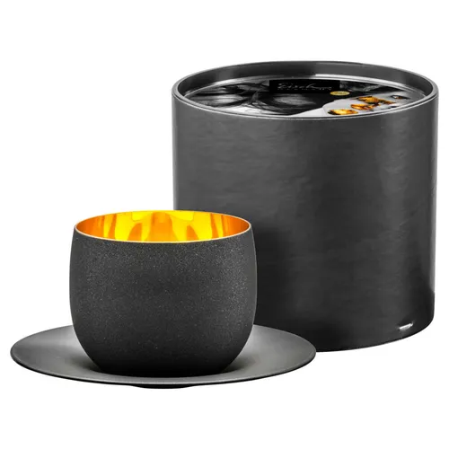 Eisch Germany Cappuccinotasse Cosmo Gold in schwarz von Eisch