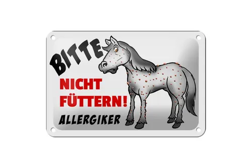 Blechschild Hinweis 18x12 cm Bitte nicht füttern Pferd Deko Schild