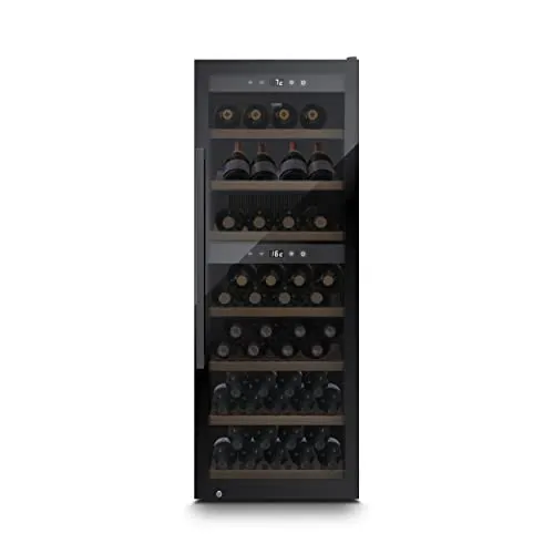 CASO WineExclusive 126 Smart - Weinkühlschrank für 126 Flaschen - Haushaltsgroßgeräte mit zwei getrennten Temperaturzonen von 5°-20°C, ideal für Rot- und Weißwein. Perfekt für Weinliebhaber, mit Wi-Fi Modul und App zur einfachen Steuerung.