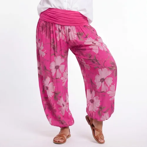 Sommerhose Damen Haremshose elastischer Bund leichte Hippie Pumphose Gr. 36-48