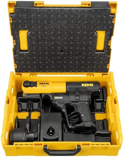 Rems Akku-Radialpresse ACC Basic-Pack im Systemkoffer - Akku-Radialpresse für Pressverbindungen von D 10-108 mm, kompakt im L-Boxx, ideal für professionelle Anwendungen.
