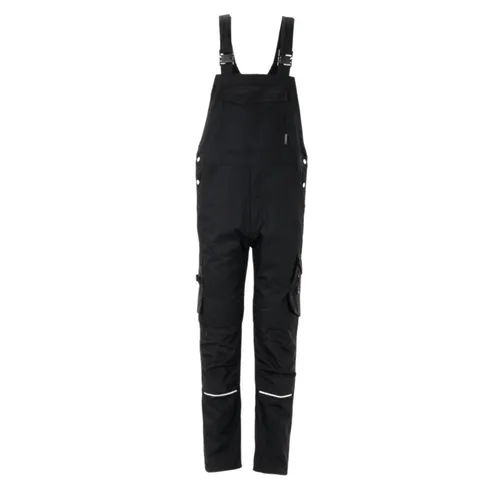 Planam Norit Herren Latzhose schwarz/schwarz Gr. 64 - Hosen für Herren, strapazierfähig und ideal für handwerkliche Arbeiten oder Freizeitaktivitäten.