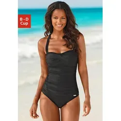LASCANA Badeanzug in Schwarz - 38D-Cup - Bademode mit schnelltrocknendem Material, breiten Trägern und wattierten Cups für optimalen Halt und Komfort am Strand.