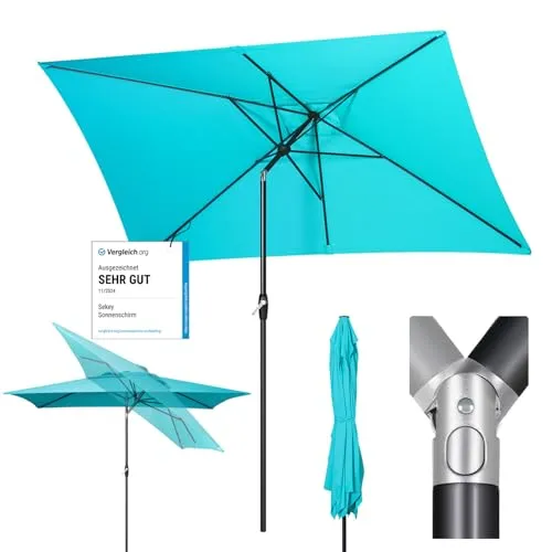 Sekey 200 × 300 cm Aluminium Sonnenschirm in türkis von Sekey
