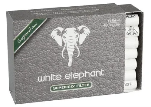 White Elephant ø 9mm, Super Mix Aktivkohle & Meerschaum Filter Pfeifenfilter