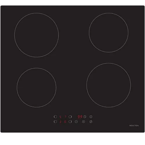 PKM Einbau Induktionskochfeld IF4-2 / 60cm/ 4 Kochzonen/ 9 Heizstufen je Kochzone/Touch Bedienung/ 7000W/ Restwärmeanzeige/Timer 99 min/automatische Topferkennung/Kindersicherung/Rahmenlos