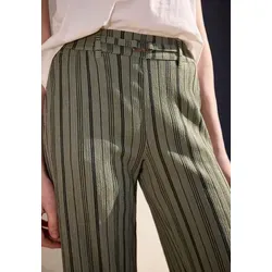 Street One Studio Wide Leg Hose mit Gürteldetail in Lichen Green