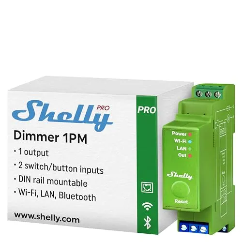 Shelly Pro Dimmer 1PM in grün von Shelly