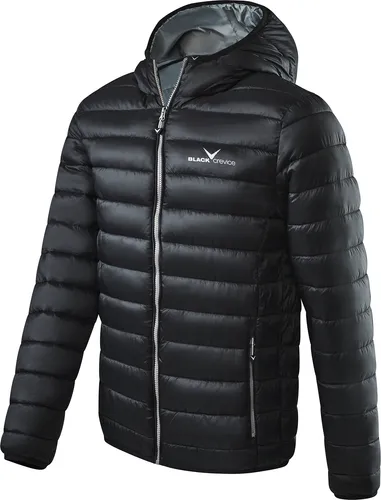 Black Crevice Herren Steppjacke - Wind- & wasserabweisend mit Kapuze - Steppjacken für Herren, elastisches & atmungsaktives Nylon sorgt für hohen Tragekomfort und Bewegungsfreiheit bei jedem Wetter.
