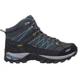 CMP RIGEL MID TREKKING SHOES WP - Wasserdichte Wanderschuhe in Blau/Grau - Wanderschuhe in Größe 45, knöchelhoch und mit FullOn GRIP Technologie für optimalen Halt. Ideal für Wanderungen bei jedem Wetter dank wasserdichtem Veloursleder.