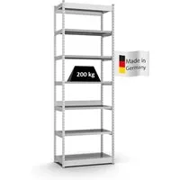 PROREGAL Fachbodenregal Stecksystem 300 x 102,5 x 40 cm - Robustes Fachbodenregal mit Stecksystem für flexible Lagerlösungen. Ideal für Werkstätten und Büros, mit 7 individuell einstellbaren Ebenen und hoher Stabilität durch Vierkantrohre.