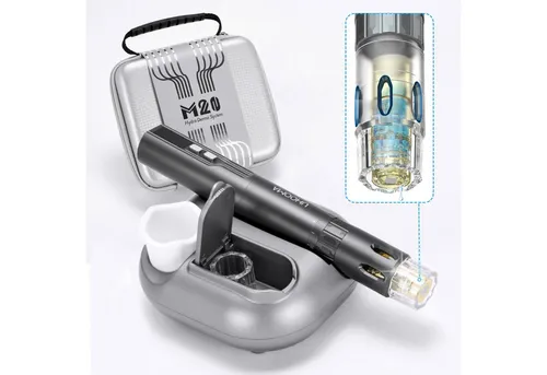 P-Beauty Dermaroller M20 Hydra Microneedling - Mikrodermabrasion Gerät für Anti-Aging, reduziert Falten und verbessert das Hautbild. Ideal zur Behandlung von Akne und verstopften Poren.