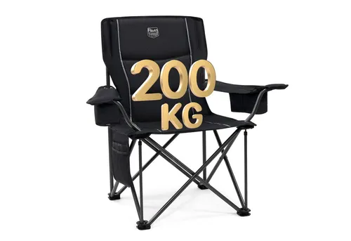 TIMBER RIDGE Faltbarer Campingstuhl – 200 kg belastbar - Ideal für Outdoor-Aktivitäten, klappbarer Stuhl aus robustem 600D Polyester mit höhenverstellbaren Armlehnen. Hohe Stabilität und Komfort für unvergessliche Momente in der Natur.