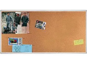 FRANKEN Korktafel PRO 1.800 x 900 mm - Präsentation: Hochwertige Pinnwand mit brauner Korkoberfläche und elegantem Aluminium-Rahmen, ideal für Büro und Schule, inklusive Ablageschale und WSS-Montageschiene.