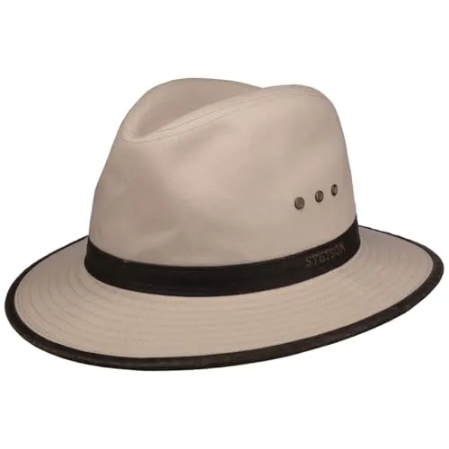 Stetson AVA Cotton Outdoorhut Traveller-Hut Herren Australienhut mit UV-Schutz 40+ Baumwollhut Herrenhut Frühjahr Sommer Hellbeige M (56-57 cm)