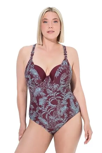 Ulla Popken Damen Plus Size Badeanzug Dschungel-Design von Ulla Popken