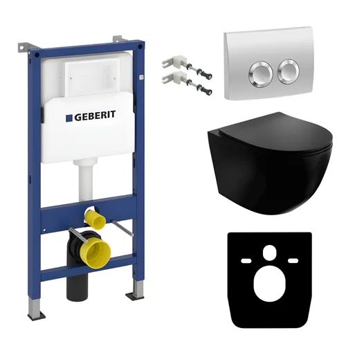 Geberit WC Set mit Vorwandelement und spülrandlosem Wand-WC