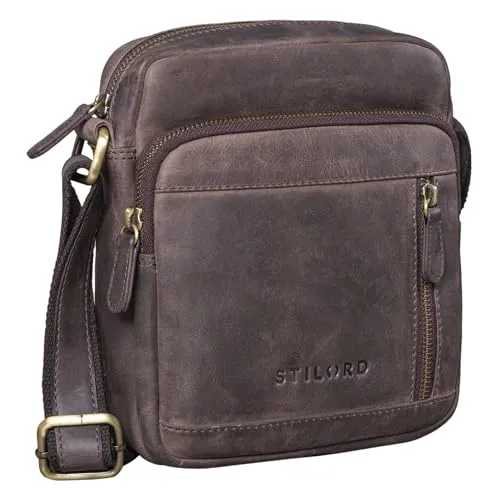 STILORD 'Trae' Herren Umhängetasche aus Leder - Vintage Messenger Bag für Herren aus echtem Rindsleder | handliches Design mit vielen Fächern für optimale Organisation | ideal für Tablet und Freizeit