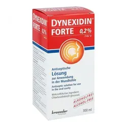 Dynexidin Forte 0,2% - Mundspülung zur Bekämpfung von Bakterien und Entzündungen, schützt Zähne und Zahnfleisch mit einem langanhaltenden Schutzfilm.