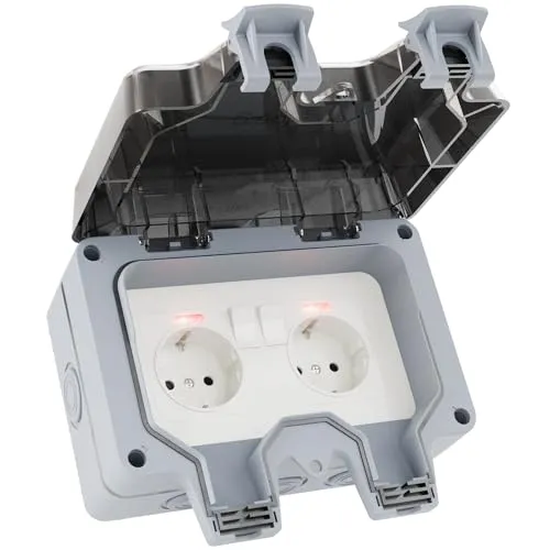 Greate Steckdose Garten, IP66, 2-fach, grau von greate