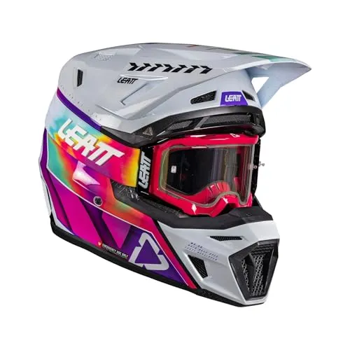 Leatt Motorradhelm 8.5 mit Velocity 5.5 Brille in pink von Leatt