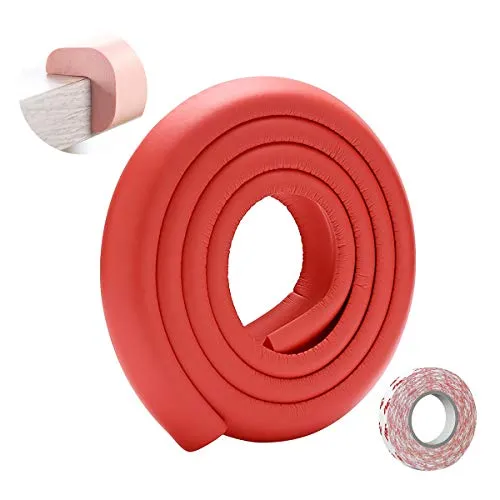 SONARIN Baby Safety Kantenschutz,2M / 6,6ft Eckenschutz Möbel Tischkantenschutz L-Förmige mit starkem Klebeband, Kinderschutz Stoßschutz für Scharfe Möbel Ecken & Tischschutz(Rot)