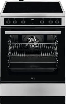 AEG CCB6446BBM Standherd mit Glaskeramik-Kochfeld - Energieeffizienter 60 cm Standherd aus Edelstahl mit modernem Glaskeramik-Kochfeld, ideal für moderne Küchen und vielseitiges Kochen.