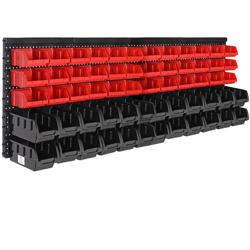 Deuba® Stapelboxen 64 TLG. - Flexibles und stabiles Lagersystem für Garagen - Lagersysteme für Garagen mit 64 stapelbaren Boxen für die geordnete Aufbewahrung von Werkzeugen und Kleinteilen, robust und platzsparend.
