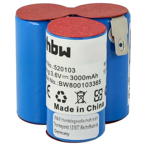 vhbw Akku kompatibel mit AEG Liliput AG1413, AG1412, AG1411 Home Cleaner Heimroboter (3000 mAh, 3,6 V, NiMH)