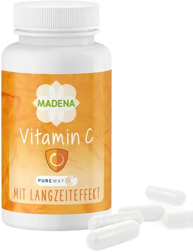 Madena Vitamin C 120 Kapseln mit Langzeiteffekt &  PureWay-C für das Immunsystem