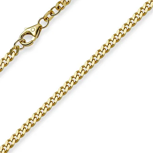 3mm Panzerkette Kette Collier aus 585 Gold Gelbgold Goldkette 50cm