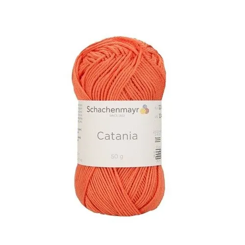 Schachenmayr Catania Baumwollgarn - 125 m (50g), reine Baumwolle in Orange, ideal für Häkeln und Stricken von DIY-Projekten