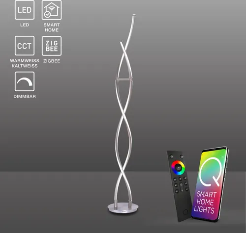 Paul Neuhaus Q-Malina LED Stehleuchte 50W, 5000lm, Smart Home - Stehleuchte mit 5000 Lumen, ideal für stimmungsvolle Beleuchtung im Wohnraum. Inklusive Smart Home-Funktion und Fernbedienung für einfachen Zugriff.