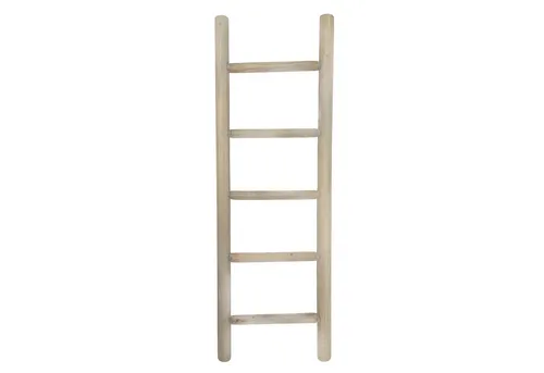 UNUS HOME Regalleiter Deko-Holzleiter (150cm, white washed), Dekoleiter, Gartendeko, Pflanzenhalter, Handtuchleiter, Holzleiter