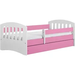 Raumhirsch Furniture Kinderbett Rosa mit Schublade, 80x180 cm - Praktisches Kinderbett in Rosa mit Schublade und Matratze für ein einladendes Kinderzimmer. Hergestellt aus robusten Materialien, vereint es Funktionalität und modernes Design für einen gemütlichen Schlafplatz.