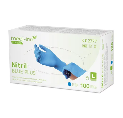 Medi-Inn Nitril-Handschuhe Nitril blue plus Einmalhandschuhe puderfrei AQL: 1.5